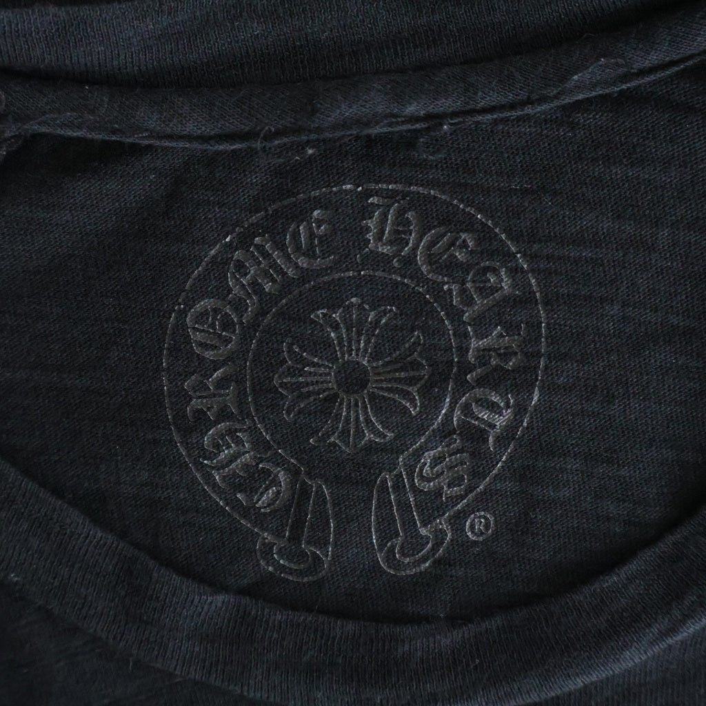CHROME HEARTS(クロムハーツ) CEMETWRY CROSS RAGLAN T-SHIRT セメタリークロス ラグランロングスリーブTシャツ ブラック/グレー S