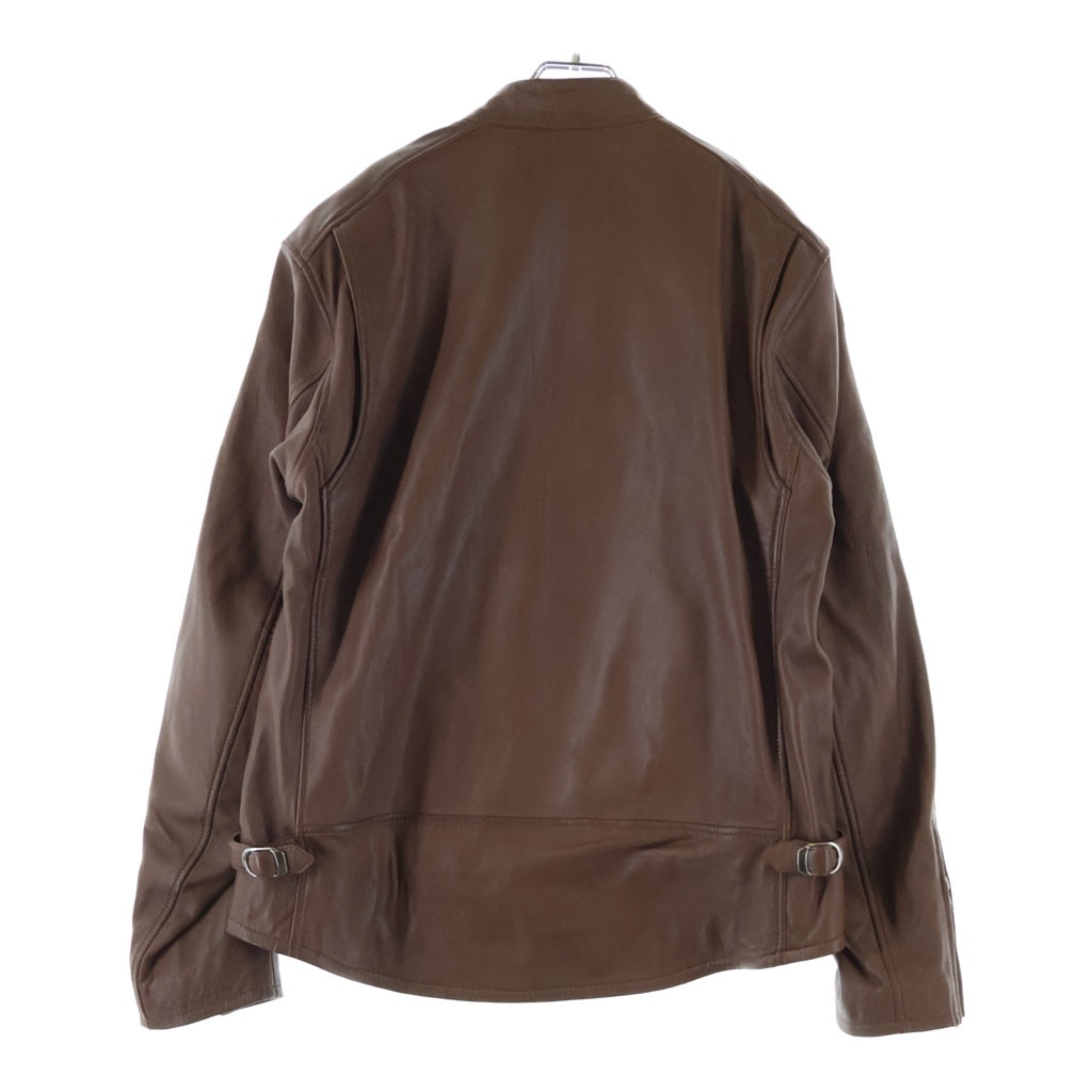 DEGNER ラムレザー シングルライダースジャケット L DEGNER(デグナー) ラムレザー シングルライダースジャケット ブラウン