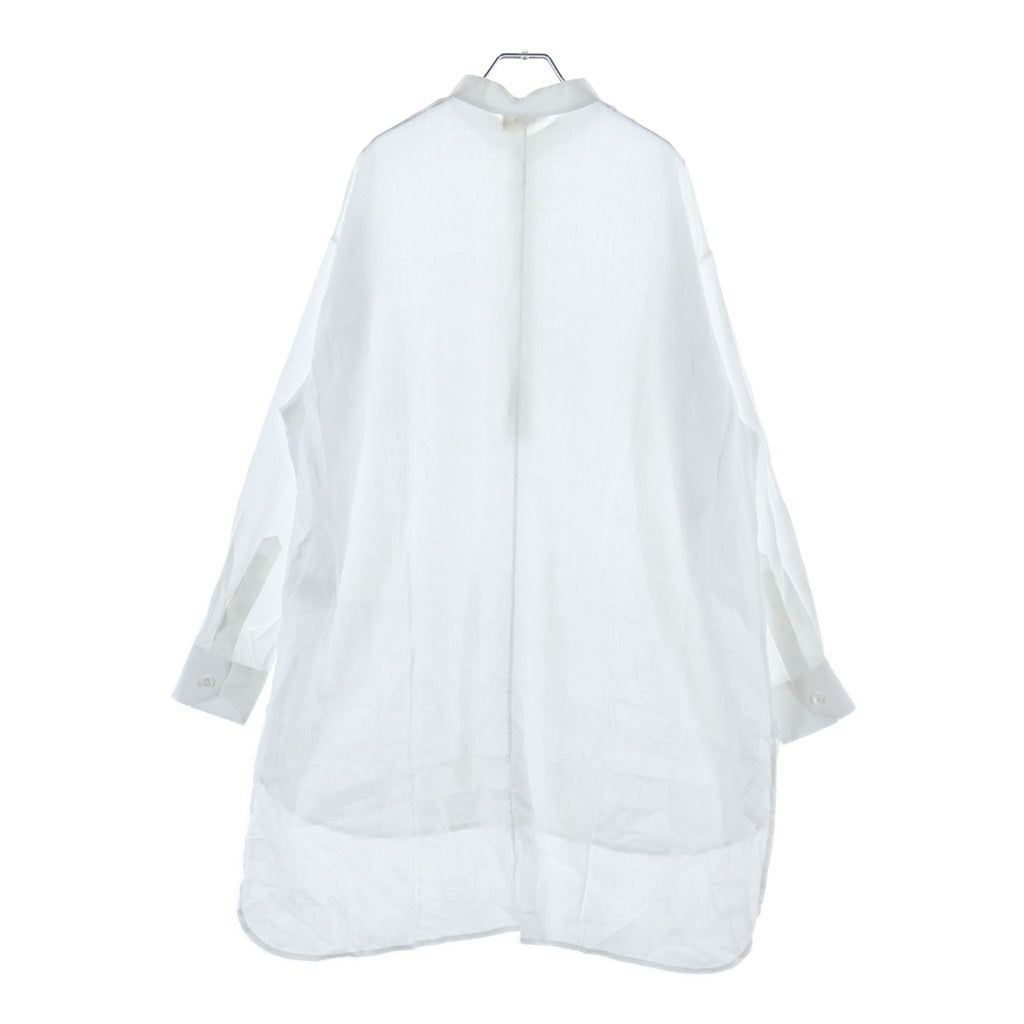 CELINE(セリーヌ) ノーカラー 長袖シャツワンピース ホワイト 2C710123I レディース