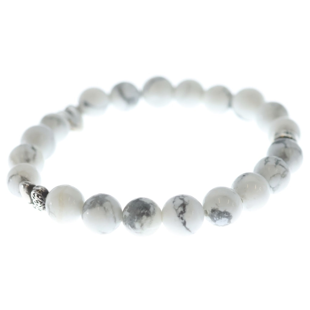 CHROME HEARTS(クロムハーツ) 8mm BEAD ハートスタック ビーズブレスレット ホワイト