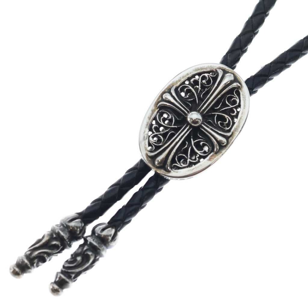 CHROME HEARTS(クロムハーツ) BOLOTIE OVALTINY タイニークラシックオーバルクロス ループタイ シルバー/ブラック BCA209