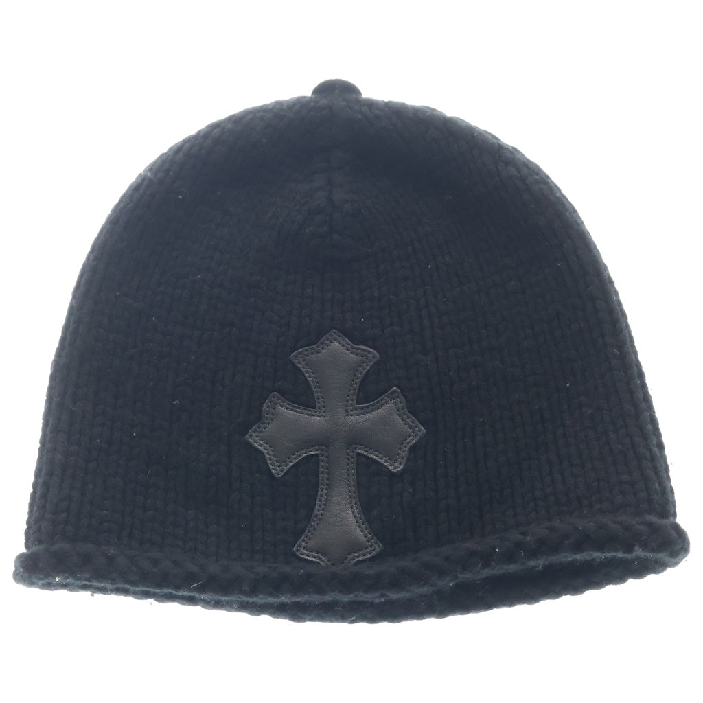 CHROME HEARTS(クロムハーツ) BEANIE CASH CROSS PATCH クロスパッチ付き カシミヤビーニー ニット帽子 ブラック