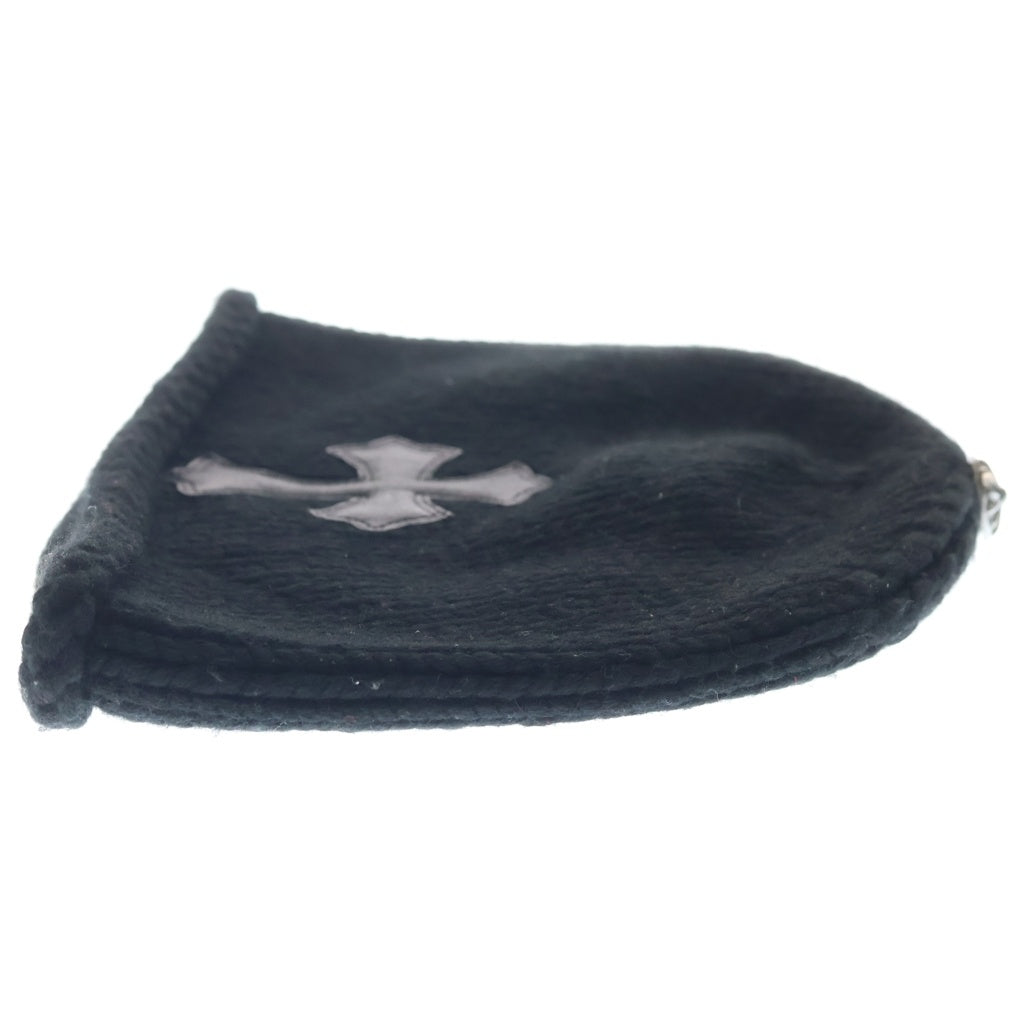 CHROME HEARTS(クロムハーツ) BEANIE CASH CROSS PATCH クロスパッチ付き カシミヤビーニー ニット帽子 ブラック