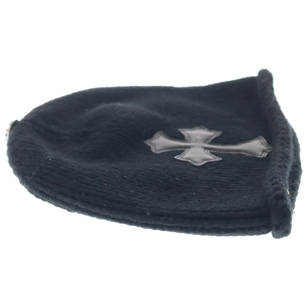 CHROME HEARTS(クロムハーツ) BEANIE CASH CROSS PATCH クロスパッチ付き カシミヤビーニー ニット帽子 ブラック