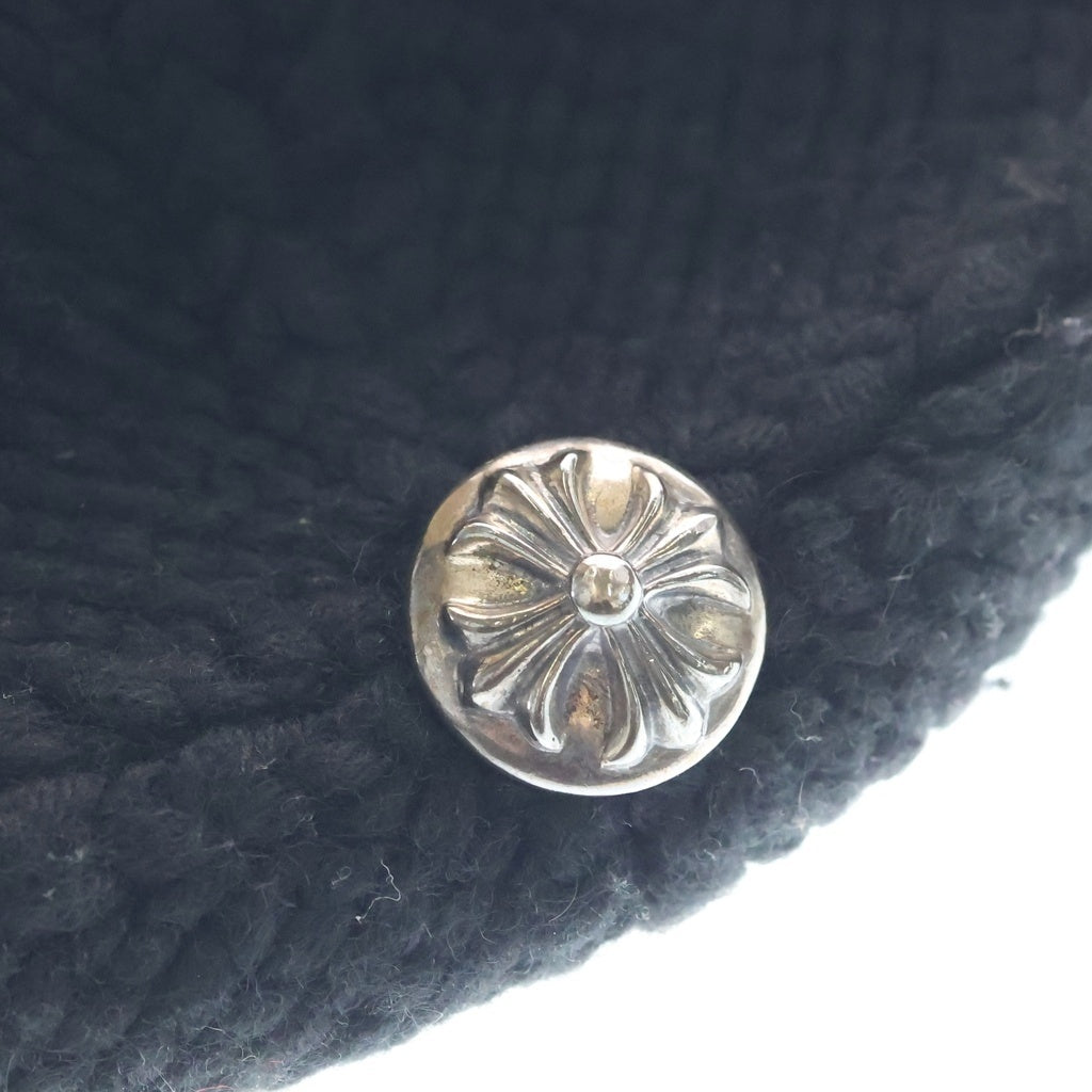 CHROME HEARTS(クロムハーツ) BEANIE CASH CROSS PATCH クロスパッチ付き カシミヤビーニー ニット帽子 ブラック