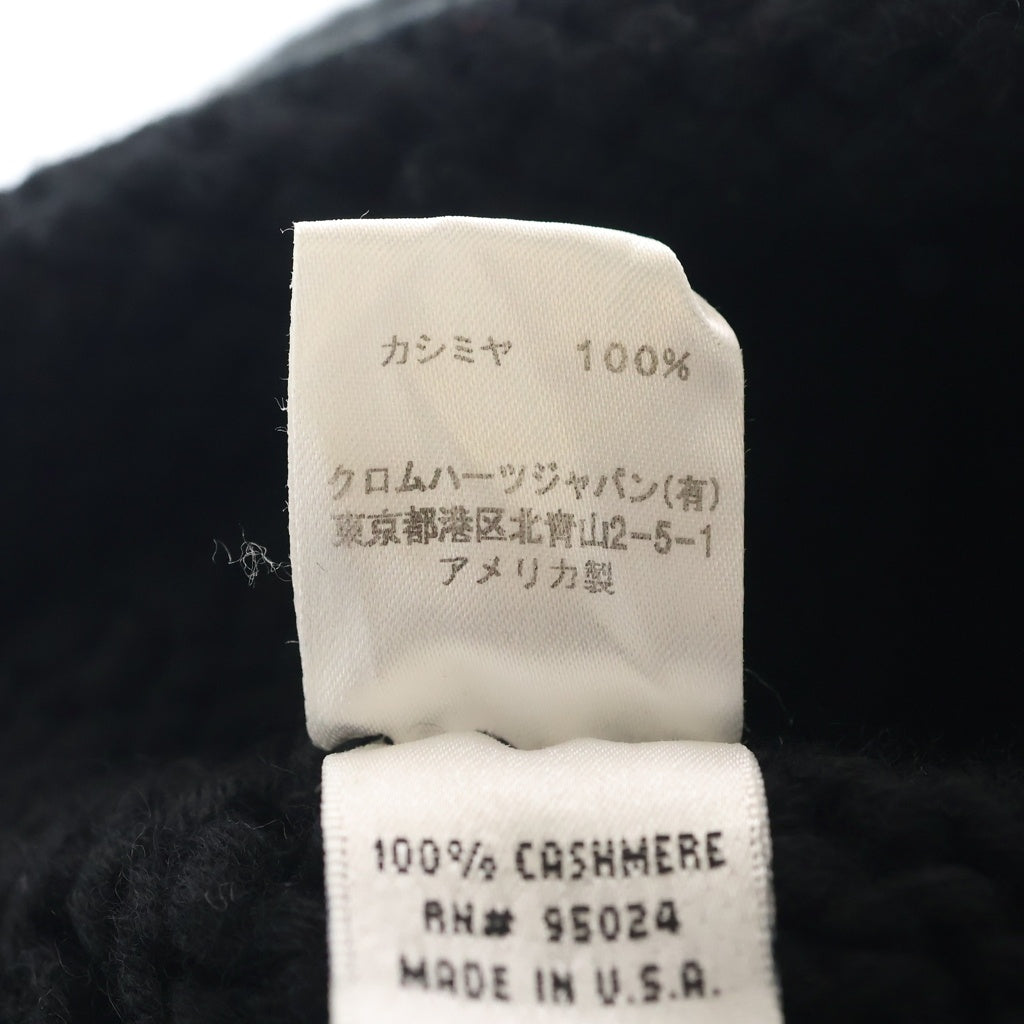CHROME HEARTS(クロムハーツ) BEANIE CASH CROSS PATCH クロスパッチ付き カシミヤビーニー ニット帽子 ブラック
