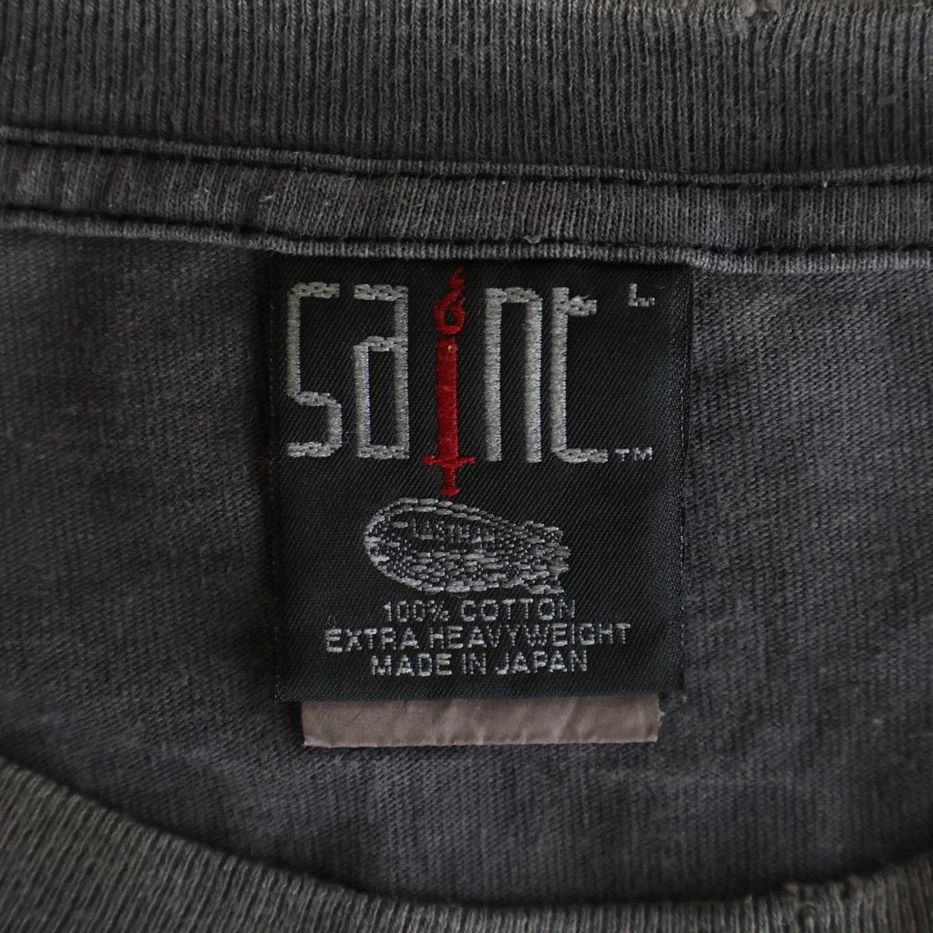 SAINT MICHAEL(セントマイケル) 24SS LM_SS TEE ST KINGDOM セントキングダム 半袖Tシャツ カットソー ブラック SM-YS8-0000-C45
