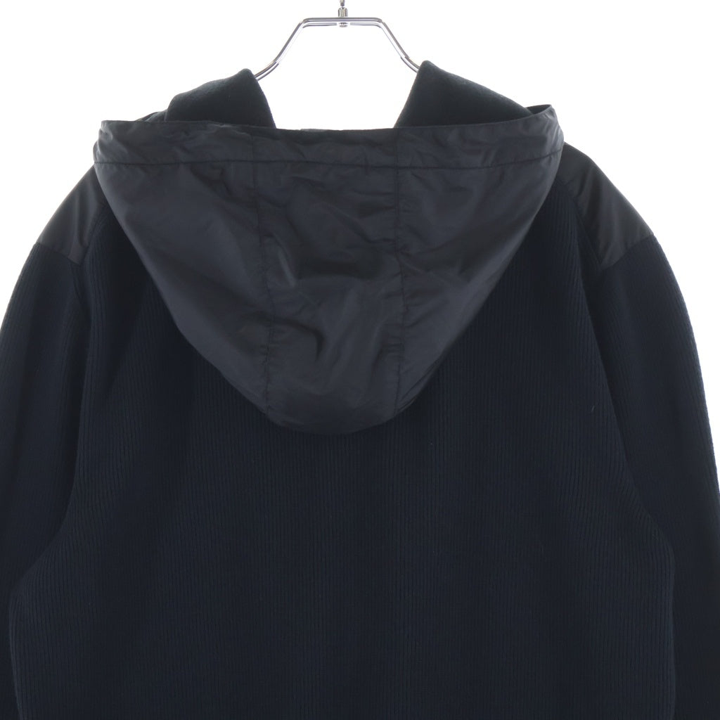 MONCLER(モンクレール) MAGLIONE TRICOT CARDIGAN アーム切り替え ナイロン ジップアップカーディガン ブラック E20919422400
