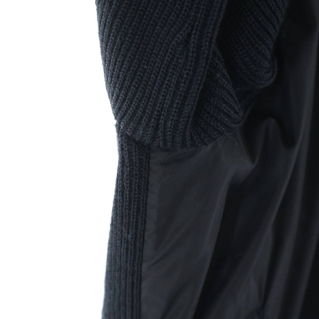 MONCLER(モンクレール) MAGLIONE TRICOT CARDIGAN アーム切り替え ナイロン ジップアップカーディガン ブラック E20919422400