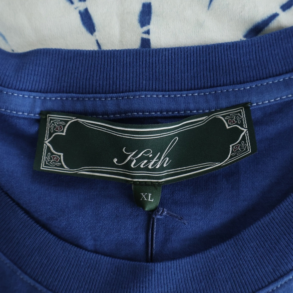 KITH(キス) BUAISOU Aizome Vintage S/S Tee 藍染ヴィンテージ ボックスロゴ半袖Tシャツ カットソー ブルー 24-071-060-0000-1-0