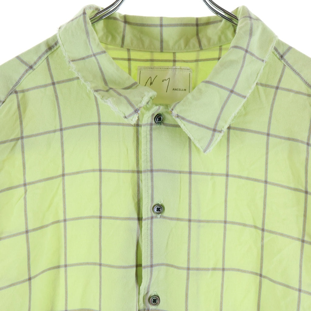 ANCELLM(アンセルム) RAYON CHECK CRASH LS SHIRT レーヨンオンブレチェック長袖シャツ グリーン ANC-SH28-A