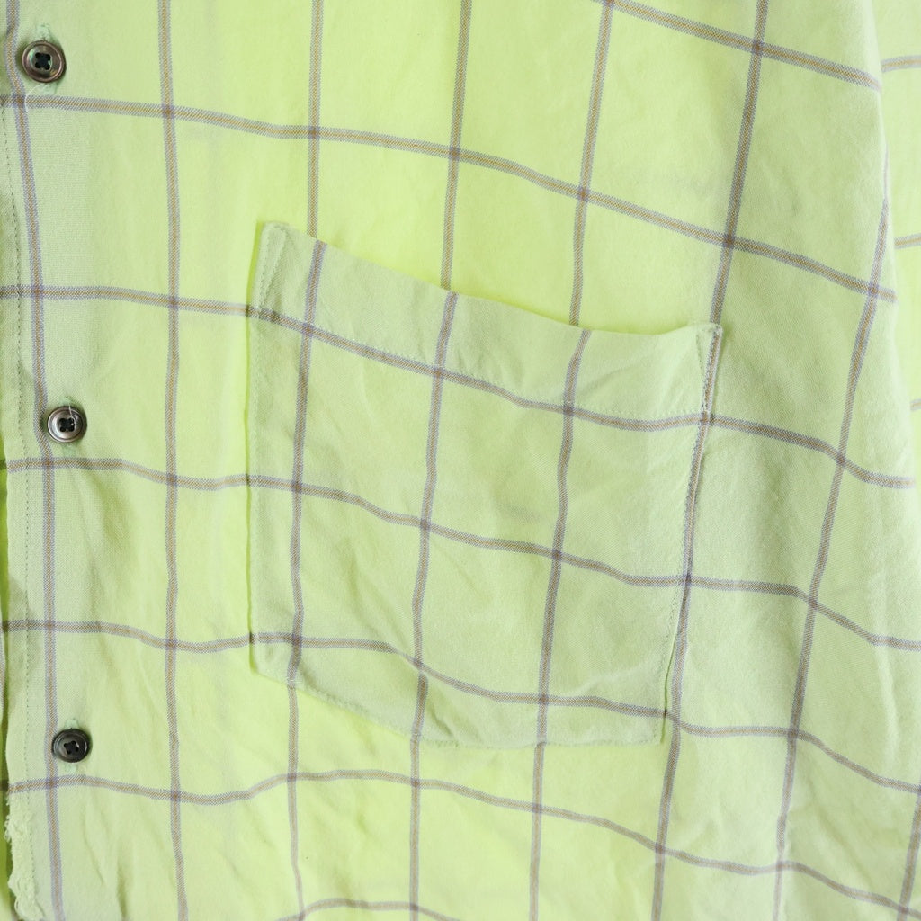 ANCELLM(アンセルム) RAYON CHECK CRASH LS SHIRT レーヨンオンブレチェック長袖シャツ グリーン ANC-SH28-A