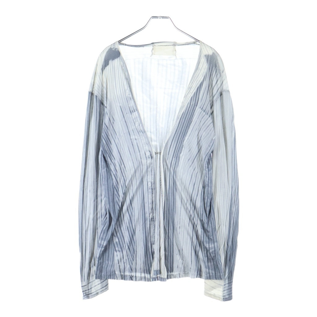 Maison Margiela(メゾンマルジェラ) 96SS アーティザナル 転写プリント フロントホック 長袖シャツ グレー