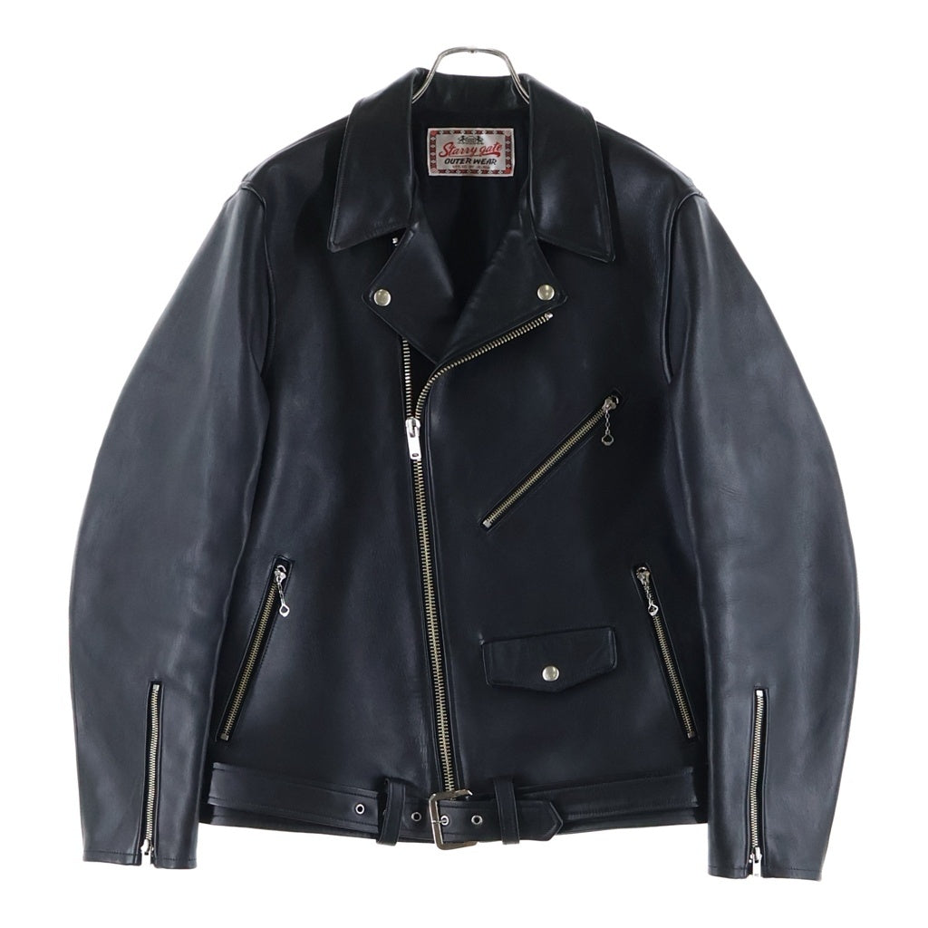 JELADO(ジェラード) REBEL JACKET HORSE HIDE レベル ホースハイド ダブルブレスト レザージャケット ライダースジャケット ブラック