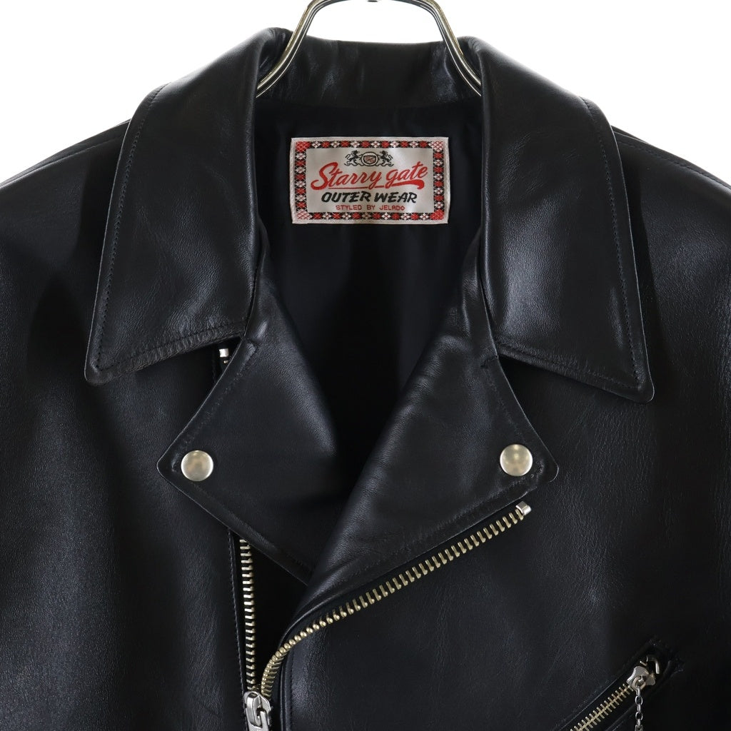 JELADO(ジェラード) REBEL JACKET HORSE HIDE レベル ホースハイド ダブルブレスト レザージャケット ライダースジャケット ブラック