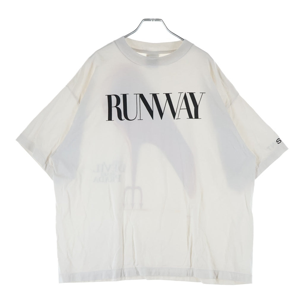 SAINT MICHAEL(セントマイケル) 26AW ×THE DEVIL WEARS PRADA プラダを着た悪魔 ロゴデザイン クルーネック カットソー 半袖Tシャツ ホワイト SM-MK1ー0000-K01
