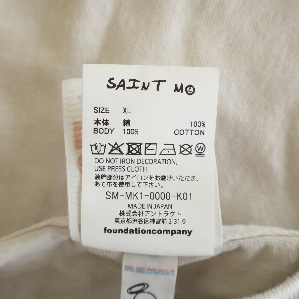 SAINT MICHAEL(セントマイケル) 26AW ×THE DEVIL WEARS PRADA プラダを着た悪魔 ロゴデザイン クルーネック カットソー 半袖Tシャツ ホワイト SM-MK1ー0000-K01