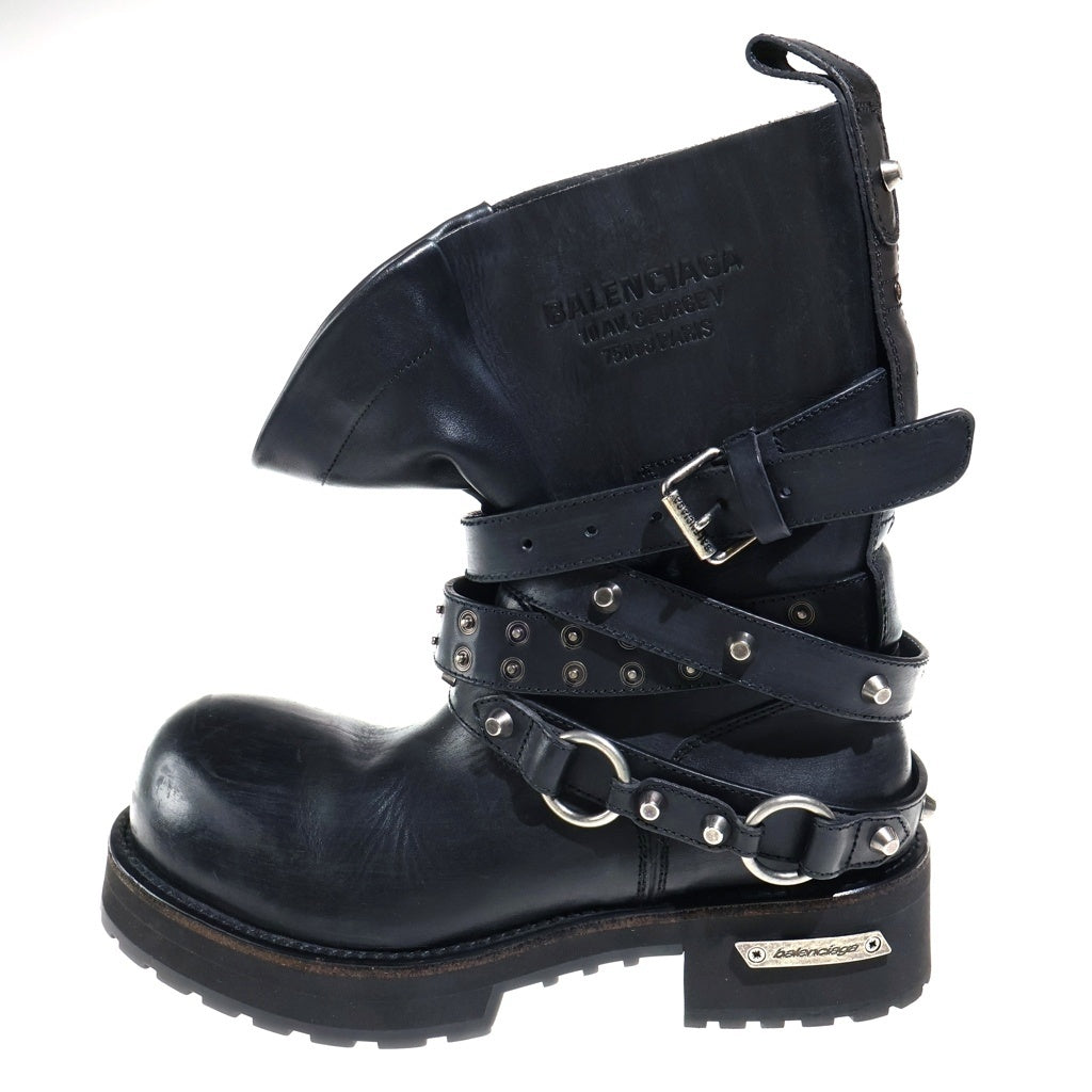 BALENCIAGA(バレンシアガ) VENOM CITY BOOTS ベノム シティー レザーブーツ ブラック