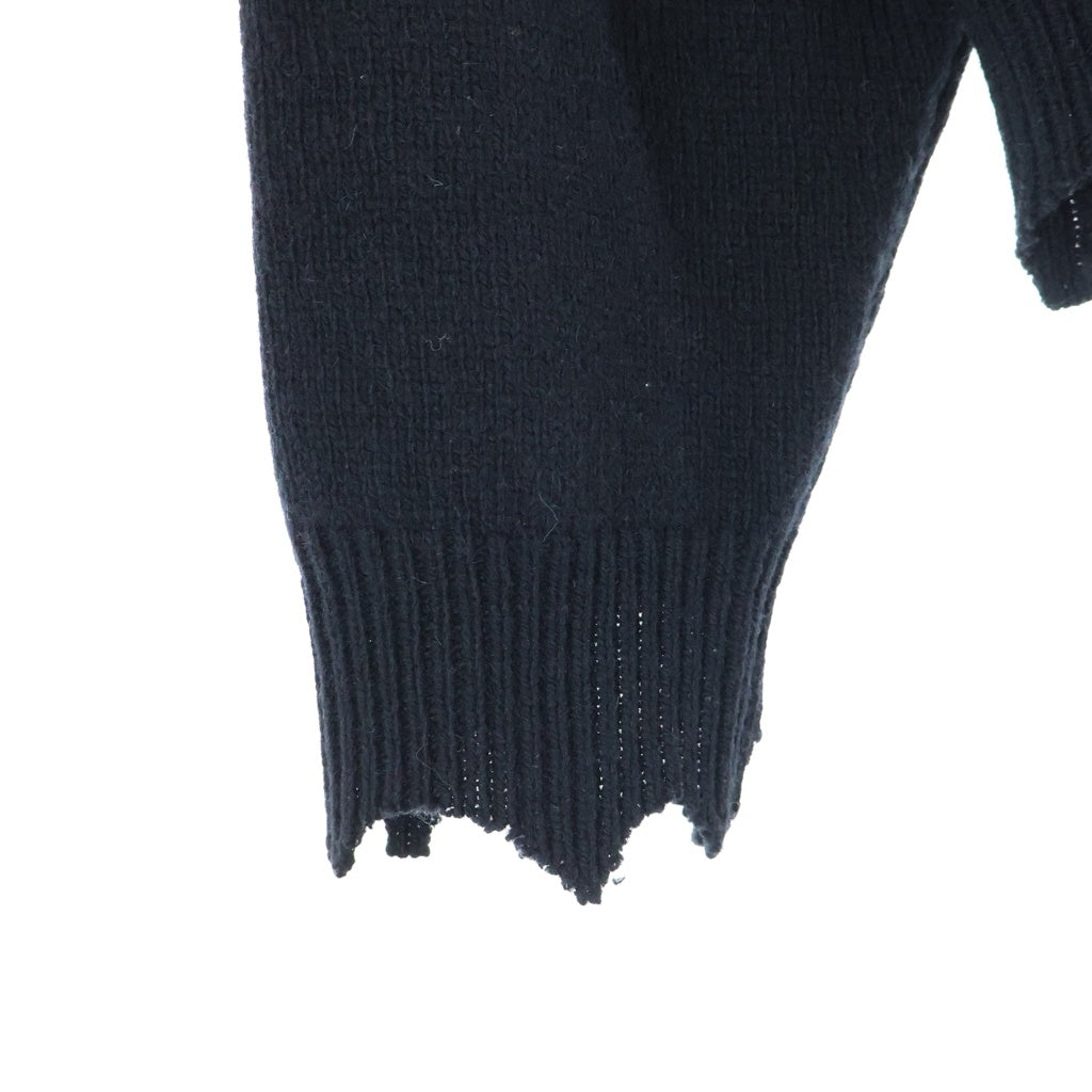 SAINT MICHAEL(セントマイケル) KLF CREW NEECK KNIT ロゴデザイン クルーネック ニット セーター ブラック SM-HR1-0000-C08