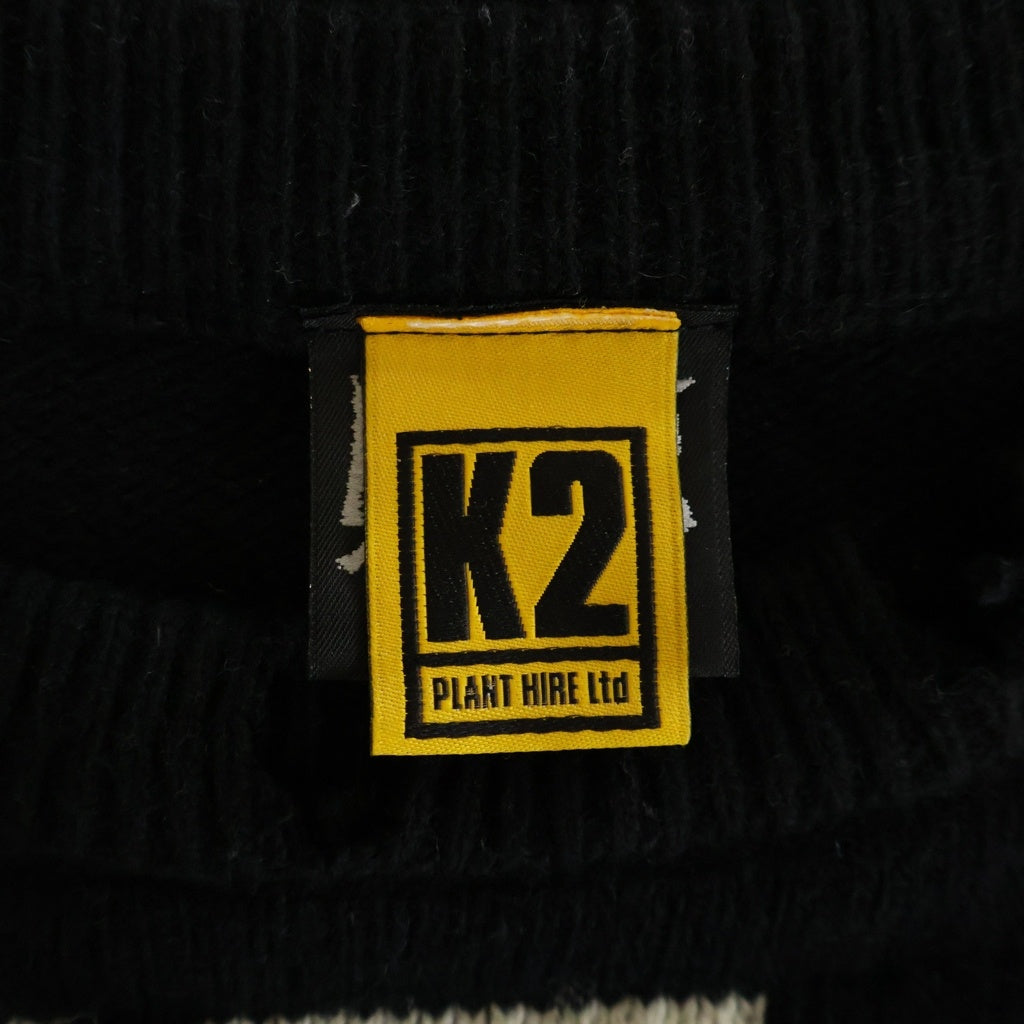 SAINT MICHAEL(セントマイケル) KLF CREW NEECK KNIT ロゴデザイン クルーネック ニット セーター ブラック SM-HR1-0000-C08