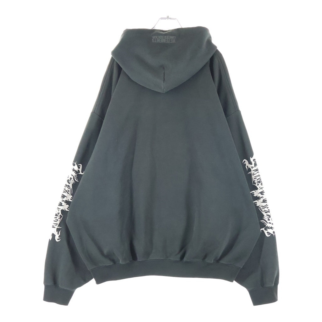 VETEMENTS(ヴェトモン) 20AW Metal Patch Hoodie メタルパッチ スウェット フーディー プルオーバーパーカー チャコールグレー UA65HD610B