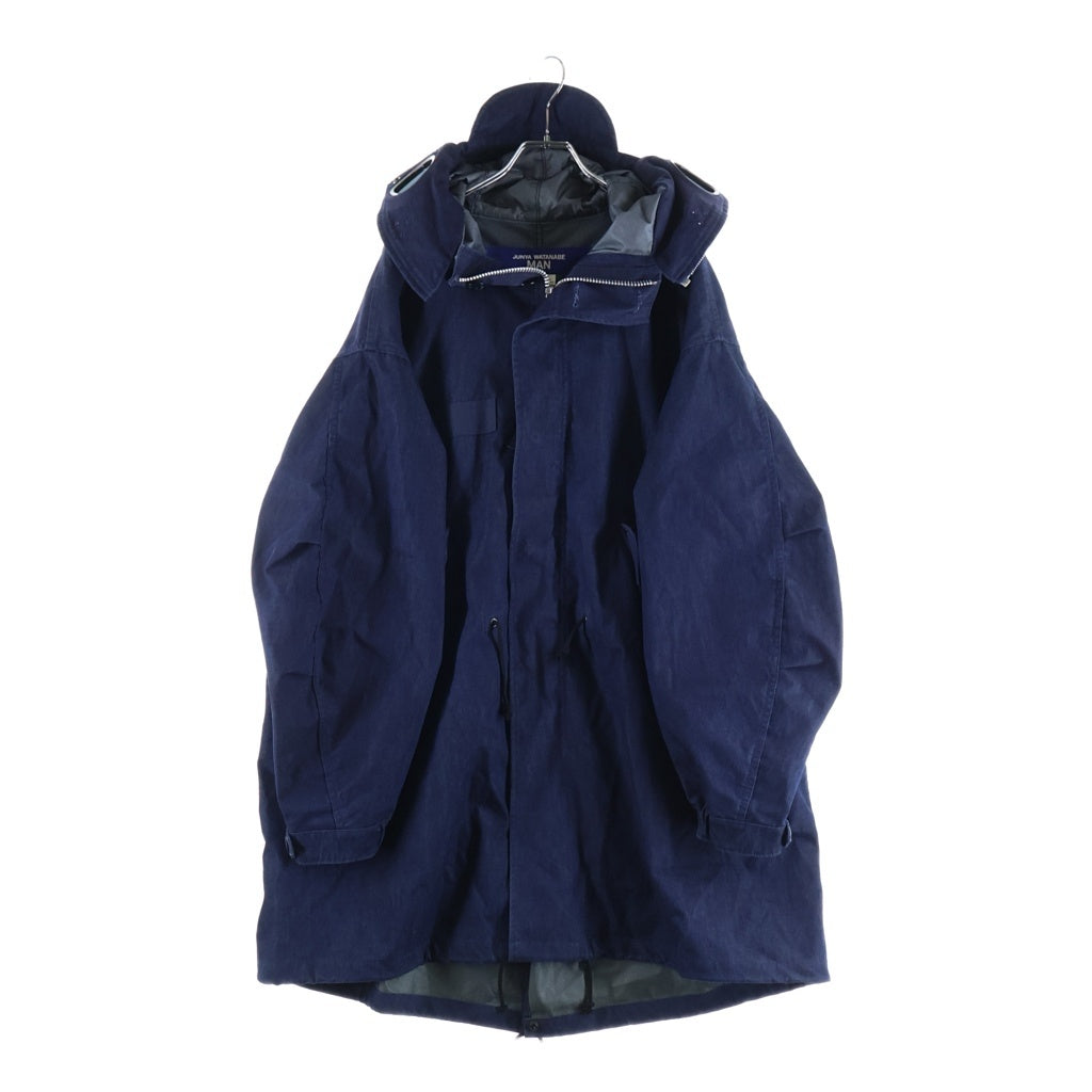 JUNYA WATANABE COMME des GARCONS(ジュンヤワタナベ コムデギャルソン) × C.P. COMPANY シーピーカンパニー ロゴプリント モッズコート ネイビー WM-C007