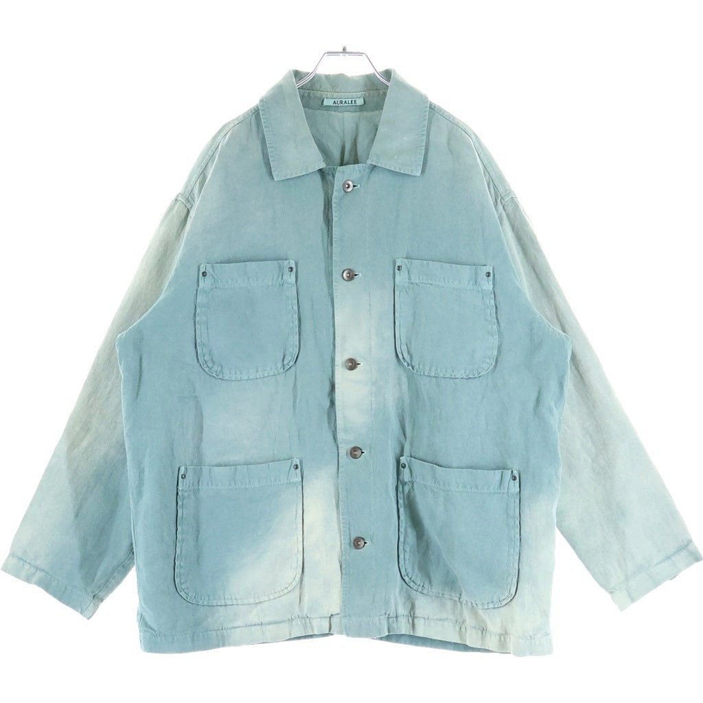 AURALEE(オーラリー) 22SS WASHI DUCK CANVAS BLOUSON 和紙ダックカンバス ブルゾン カバーオール グリーン A22SB01WD
