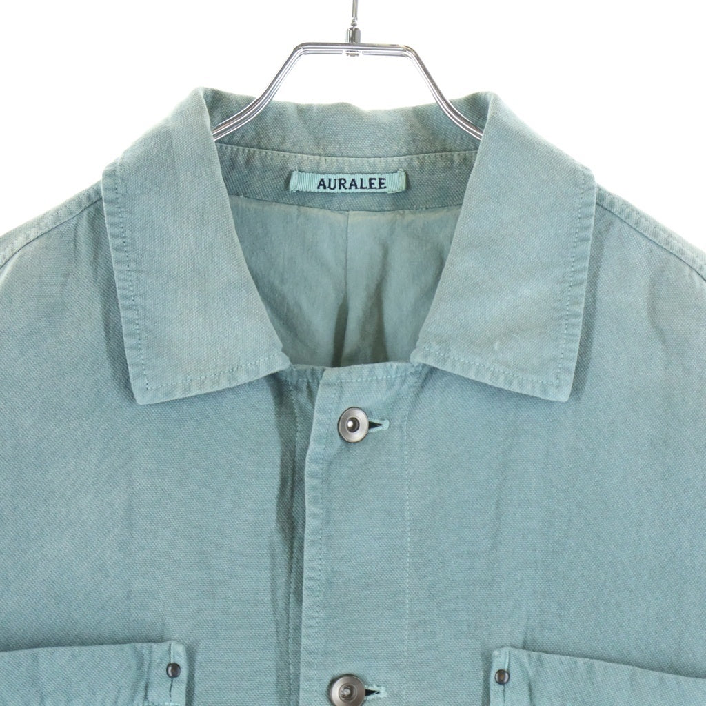 AURALEE(オーラリー) 22SS WASHI DUCK CANVAS BLOUSON 和紙ダックカンバス ブルゾン カバーオール グリーン A22SB01WD