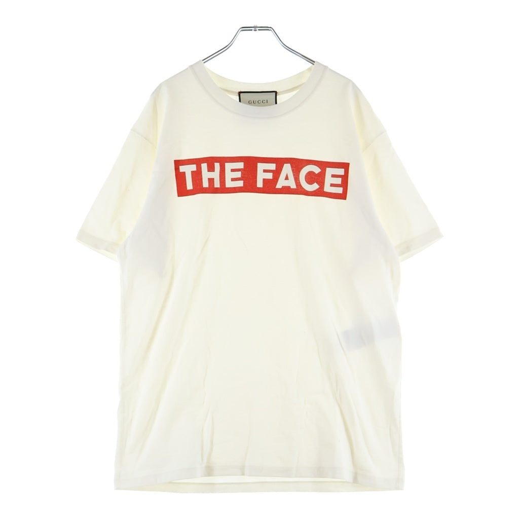 GUCCI(グッチ) THE FACE ザ フェイス ロゴデザイン クルーネック カットソー 半袖Tシャツ ホワイト 565806-XJBCS