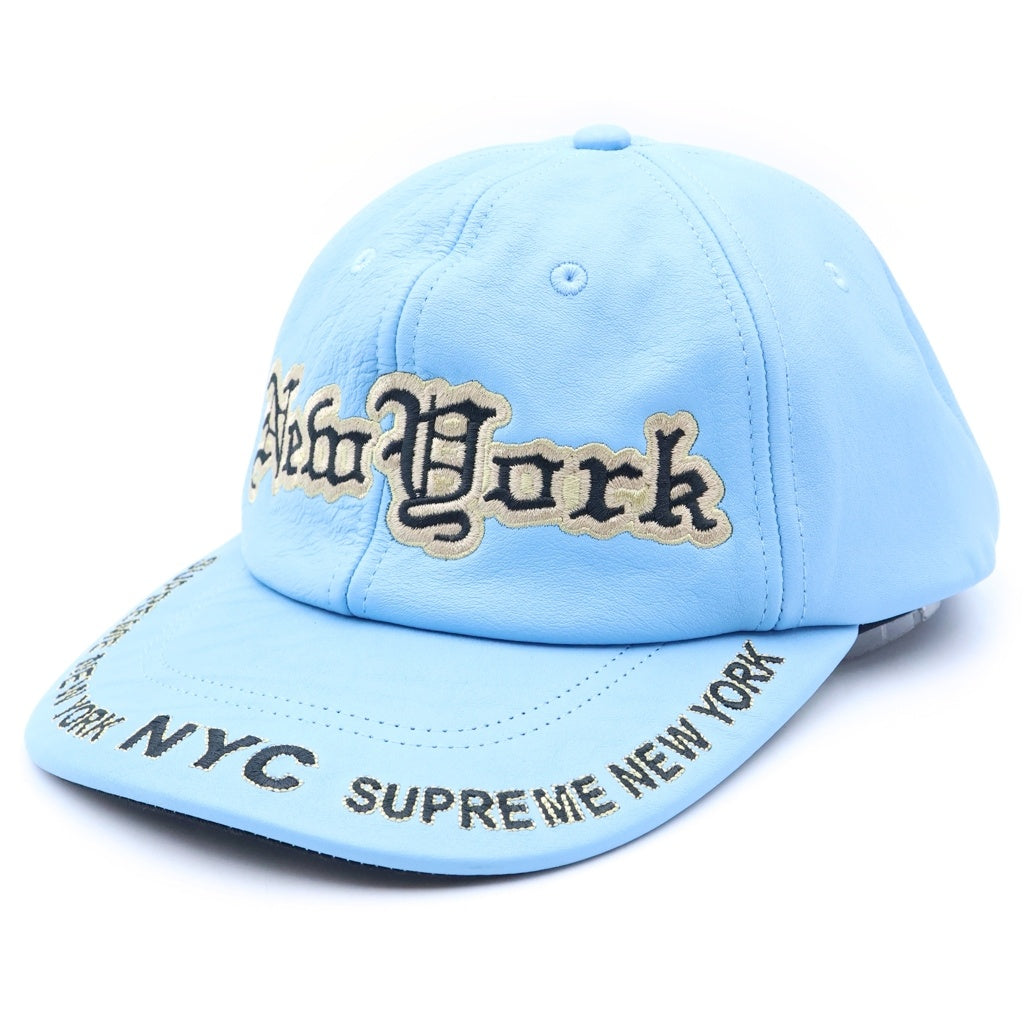 SUPREME(シュプリーム) 25AW New York Leather 6-Panel Cap ニューヨーク レザー シックスパネル ベースボールキャップ 帽子 ブルー