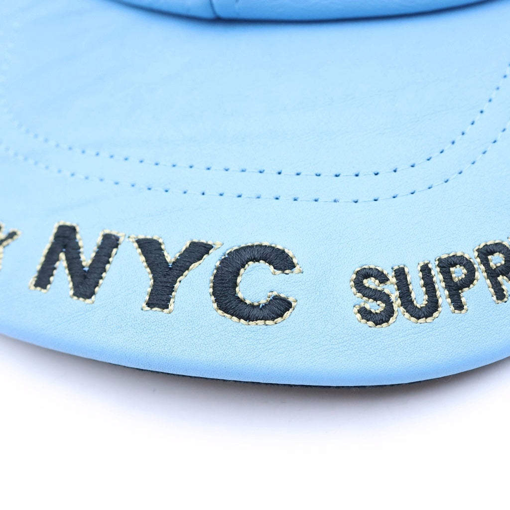 SUPREME(シュプリーム) 25AW New York Leather 6-Panel Cap ニューヨーク レザー シックスパネル ベースボールキャップ 帽子 ブルー