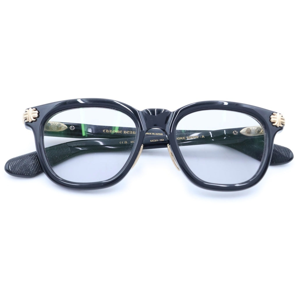 CHROME HEARTS(クロムハーツ) SMOKE SHOW-A スモークショー クリアフレーム CHプラス テンプル ウェリントン アイウェア サングラス 眼鏡 ブラック