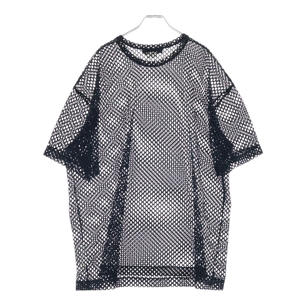 BLACK COMME des GARCONS(ブラックコムデギャルソン) Logo Print Mesh S/S Tee ロゴプリントメッシュ半袖Tシャツ カットソー ブラック 1O-T001