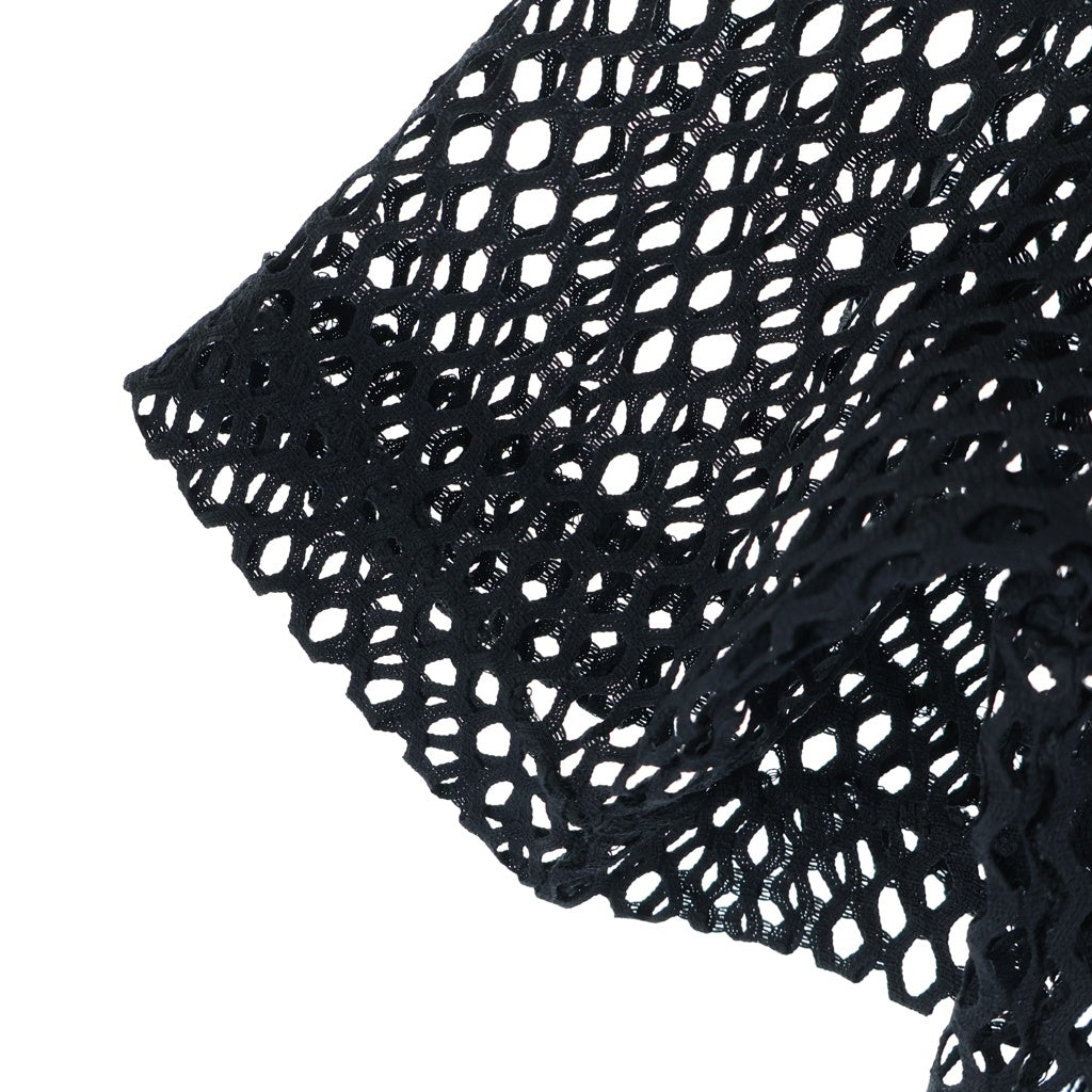 BLACK COMME des GARCONS(ブラックコムデギャルソン) Logo Print Mesh S/S Tee ロゴプリントメッシュ半袖Tシャツ カットソー ブラック 1O-T001