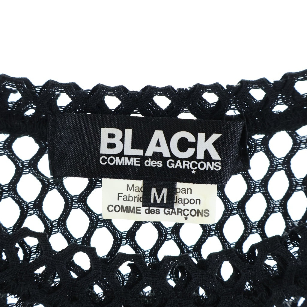 BLACK COMME des GARCONS(ブラックコムデギャルソン) Logo Print Mesh S/S Tee ロゴプリントメッシュ半袖Tシャツ カットソー ブラック 1O-T001