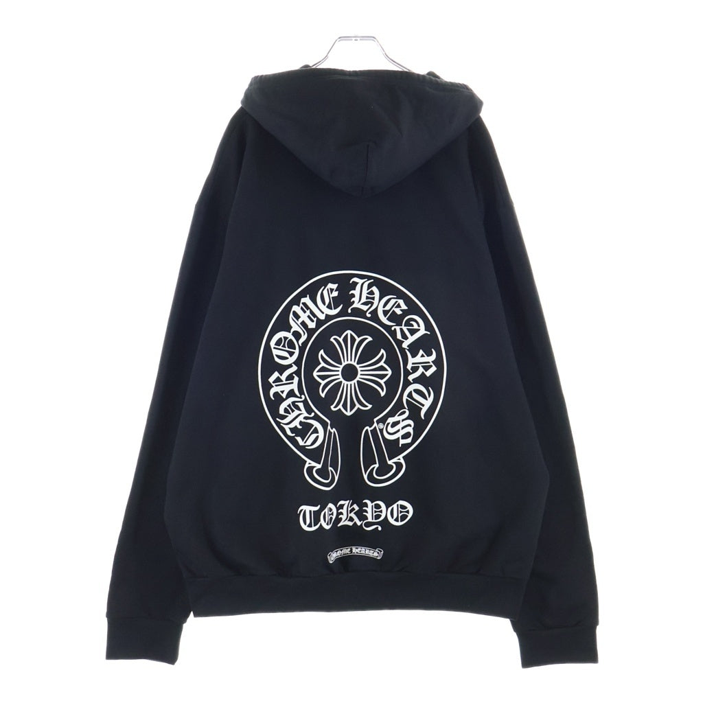 CHROME HEARTS(クロムハーツ) SWTSHRT HD ZIP 東京限定 バックホースシュープリント ジップアップパーカー ブラック