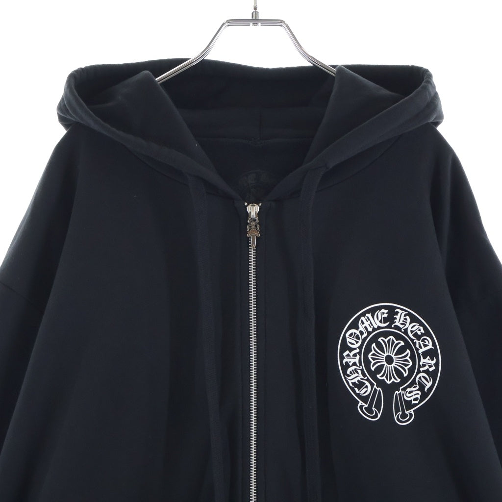 CHROME HEARTS(クロムハーツ) SWTSHRT HD ZIP 東京限定 バックホースシュープリント ジップアップパーカー ブラック
