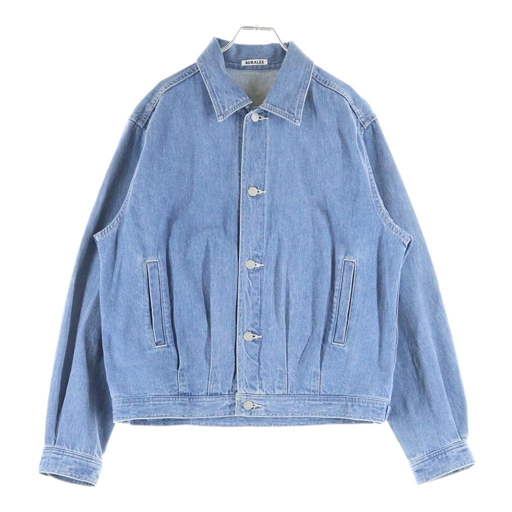 AURALEE(オーラリー) SELVEDGE FADED LIGHT DENIM BLOUSON セルビッジフェイデッドライトデニムブルゾン ジャケット ブルー A24SB01DE