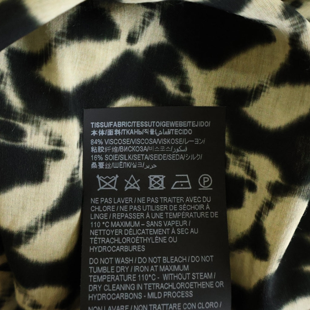 SAINT LAURENT PARIS(サンローランパリ) 総柄レーヨンシルク半袖シャツ ブラック/イエロー 601070 Y2G02