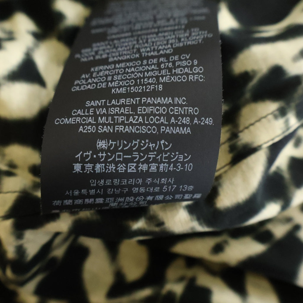 SAINT LAURENT PARIS(サンローランパリ) 総柄レーヨンシルク半袖シャツ ブラック/イエロー 601070 Y2G02