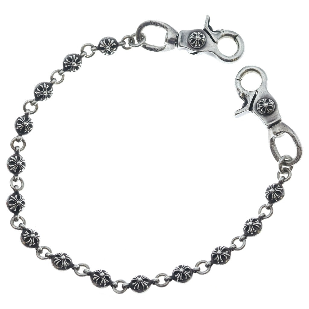 CHROME HEARTS(クロムハーツ) 2BALL SHORT-S/1クリップショート#2クロスボール ウォレットチェーン シルバー BCA063
