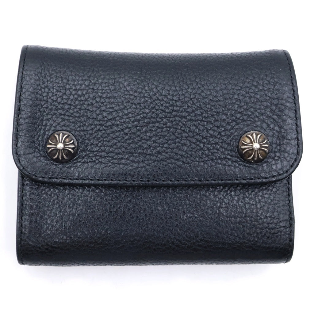 CHROME HEARTS(クロムハーツ) WAVE MINI CROSS CH SCROLL LABEL WALLET ウェーブミニCHスクロールラベルウォレット 財布 ブラック