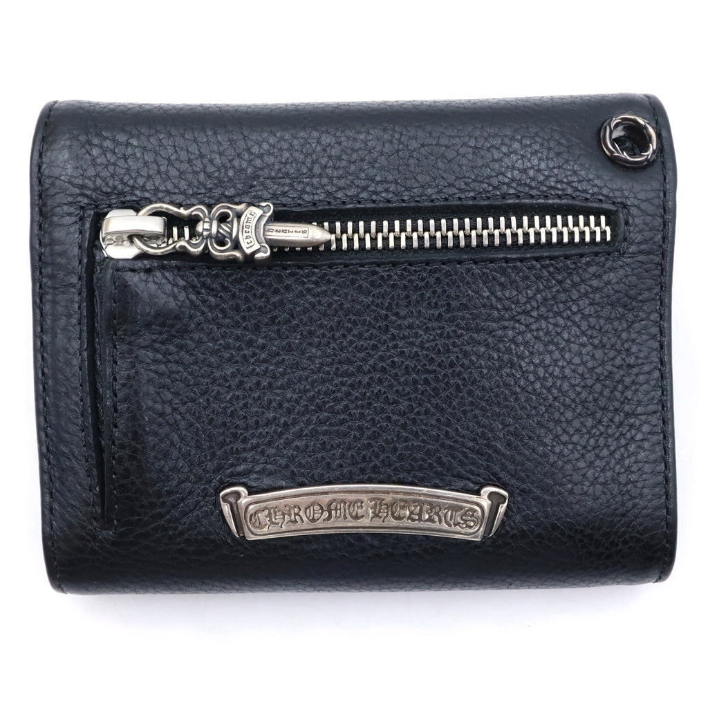 CHROME HEARTS(クロムハーツ) WAVE MINI CROSS CH SCROLL LABEL WALLET ウェーブミニCHスクロールラベルウォレット 財布 ブラック