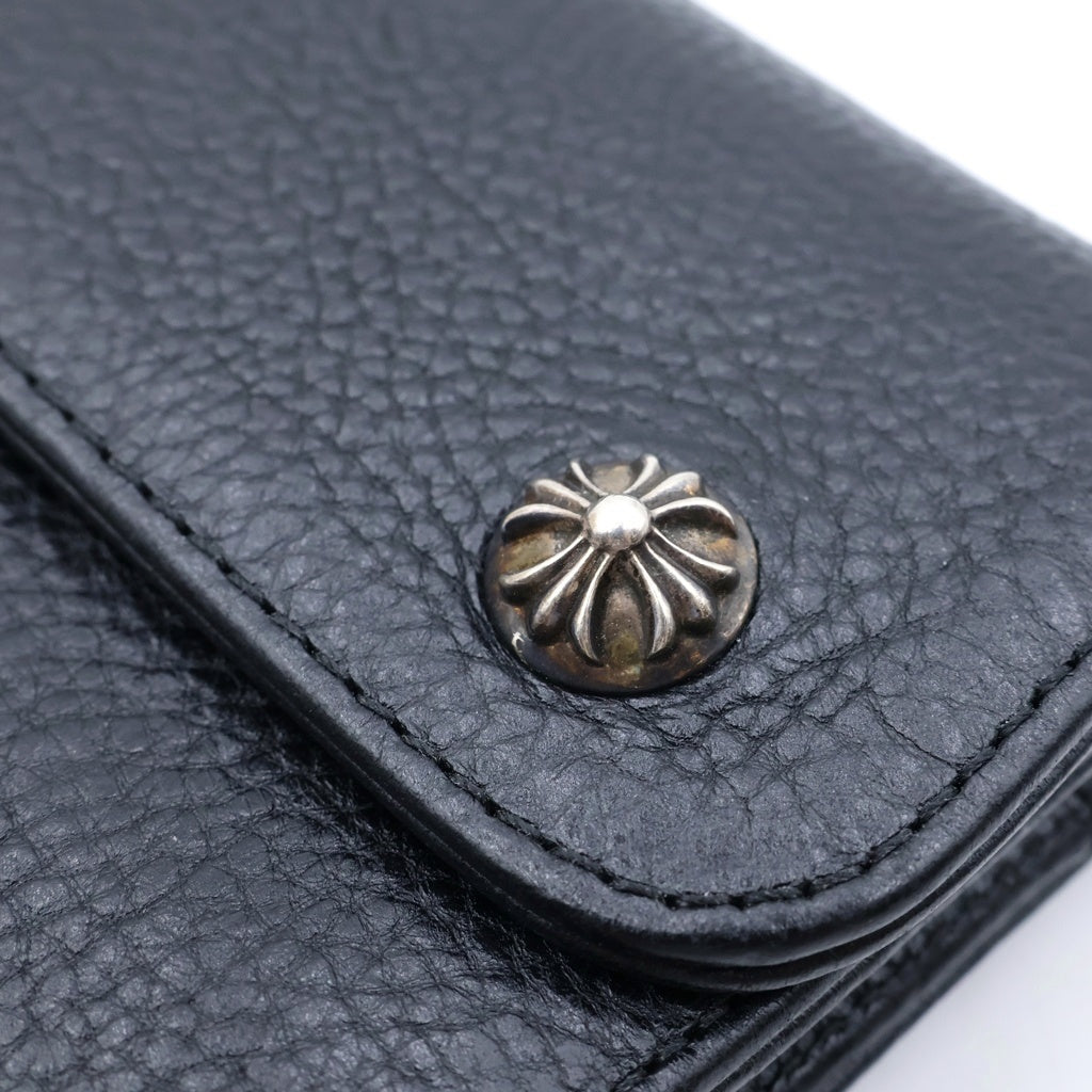 CHROME HEARTS(クロムハーツ) WAVE MINI CROSS CH SCROLL LABEL WALLET ウェーブミニCHスクロールラベルウォレット 財布 ブラック