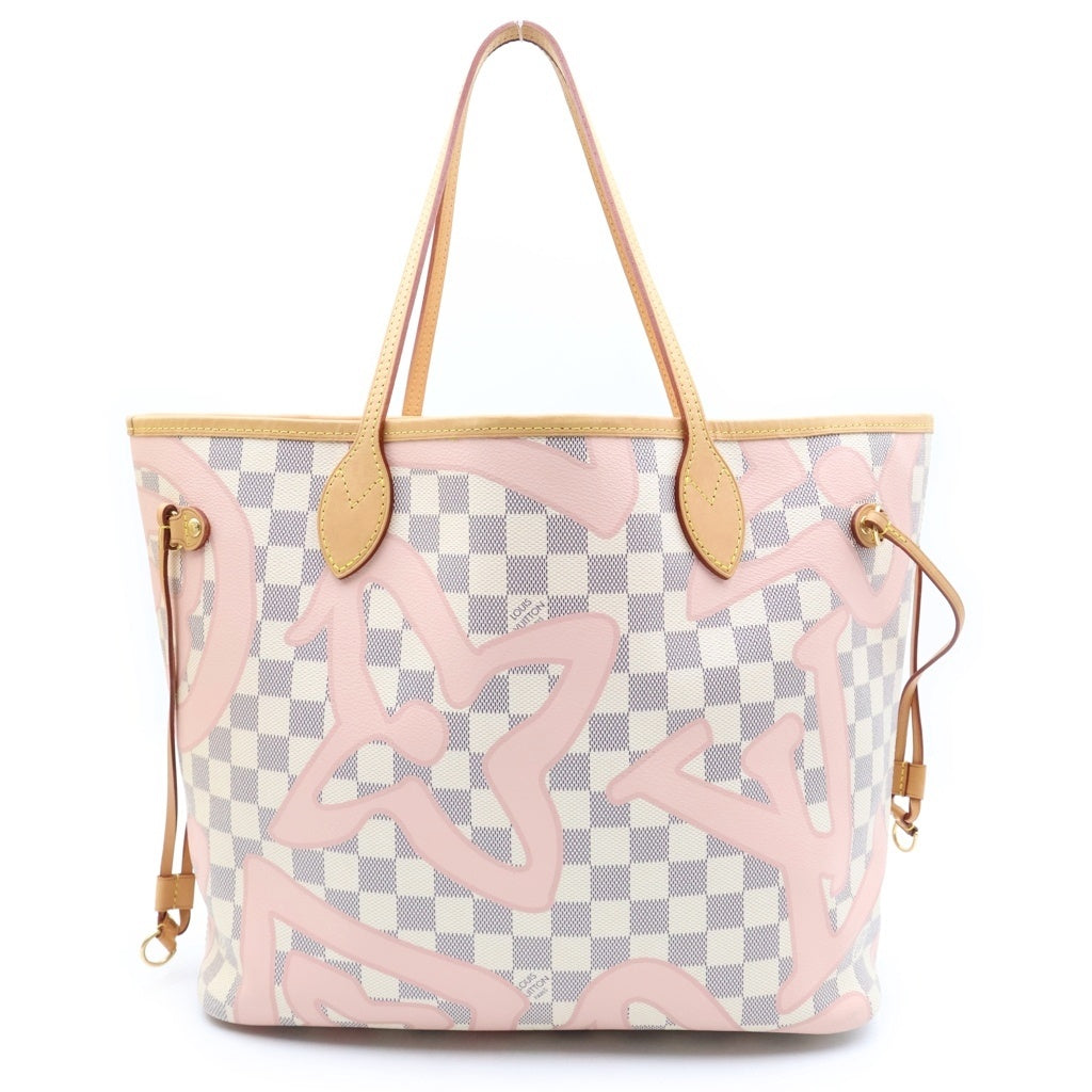 LOUIS VUITTON(ルイヴィトン) ダミエ アズール タヒチコレクション ネヴァーフルMM トートバッグ ゴールド金具 ピンク/ホワイト N41050 レディース