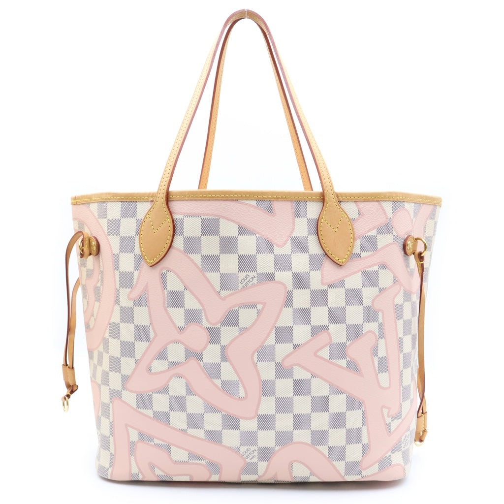 LOUIS VUITTON(ルイヴィトン) ダミエ アズール タヒチコレクション ネヴァーフルMM トートバッグ ゴールド金具 ピンク/ホワイト N41050 レディース