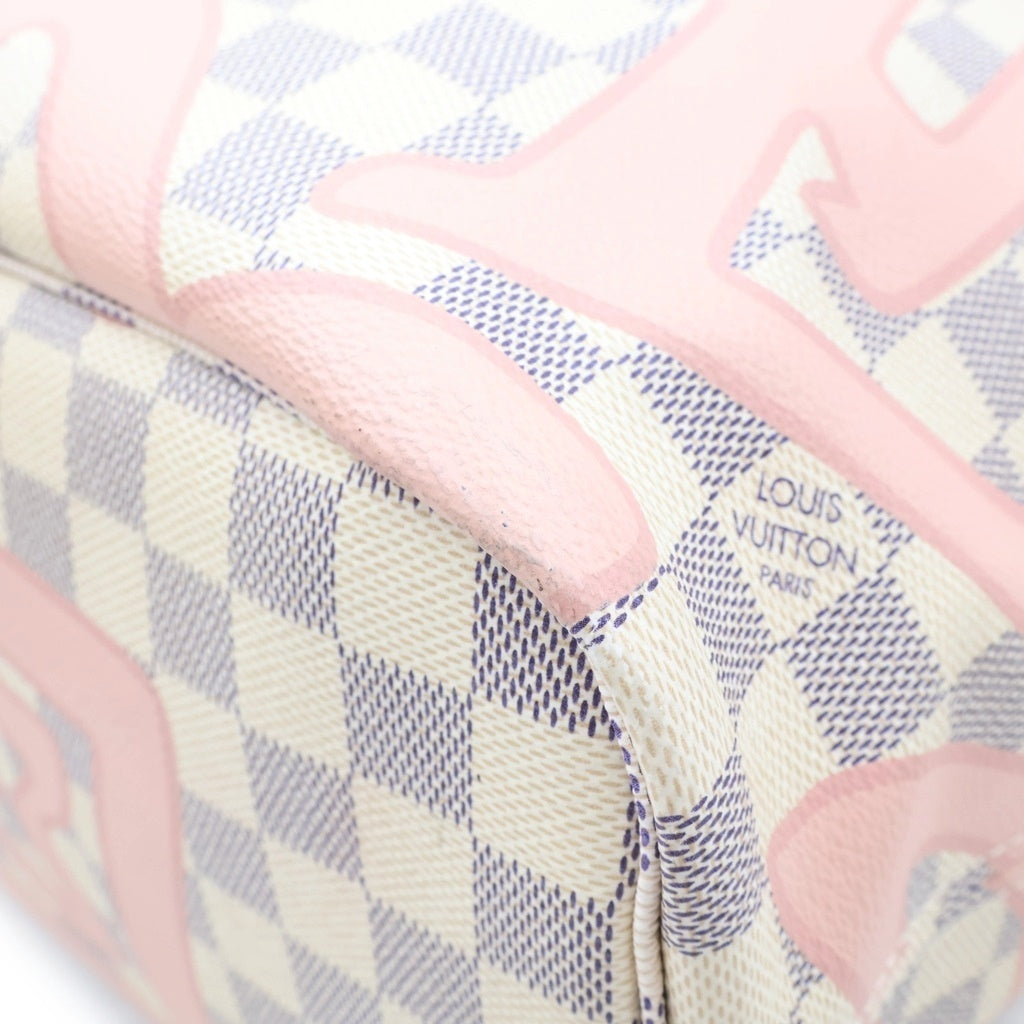 LOUIS VUITTON(ルイヴィトン) ダミエ アズール タヒチコレクション ネヴァーフルMM トートバッグ ゴールド金具 ピンク/ホワイト N41050 レディース