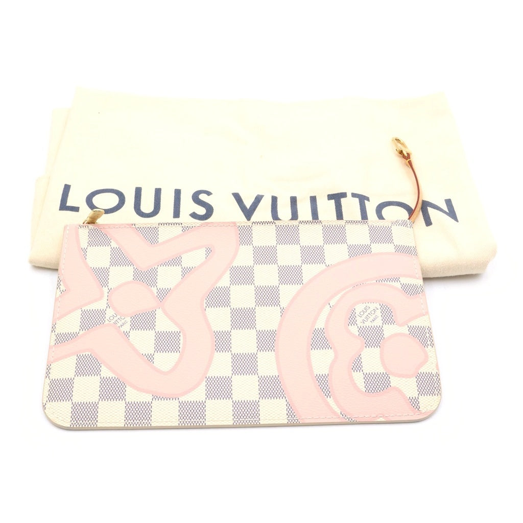 LOUIS VUITTON(ルイヴィトン) ダミエ アズール タヒチコレクション ネヴァーフルMM トートバッグ ゴールド金具 ピンク/ホワイト N41050 レディース