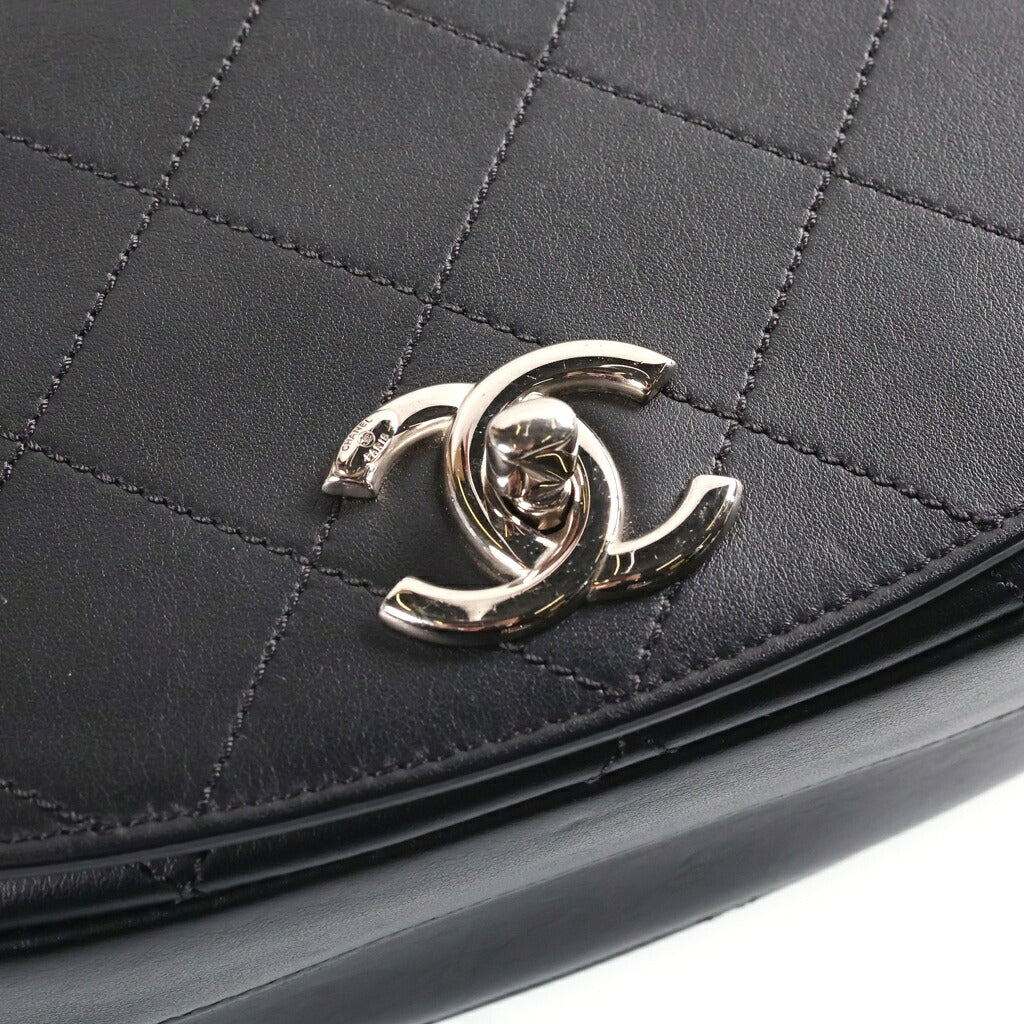 CHANEL(シャネル) マトラッセ ココマーク ロゴカーフスキン トップハンドル チェーンショルダーバック ブラック M14244