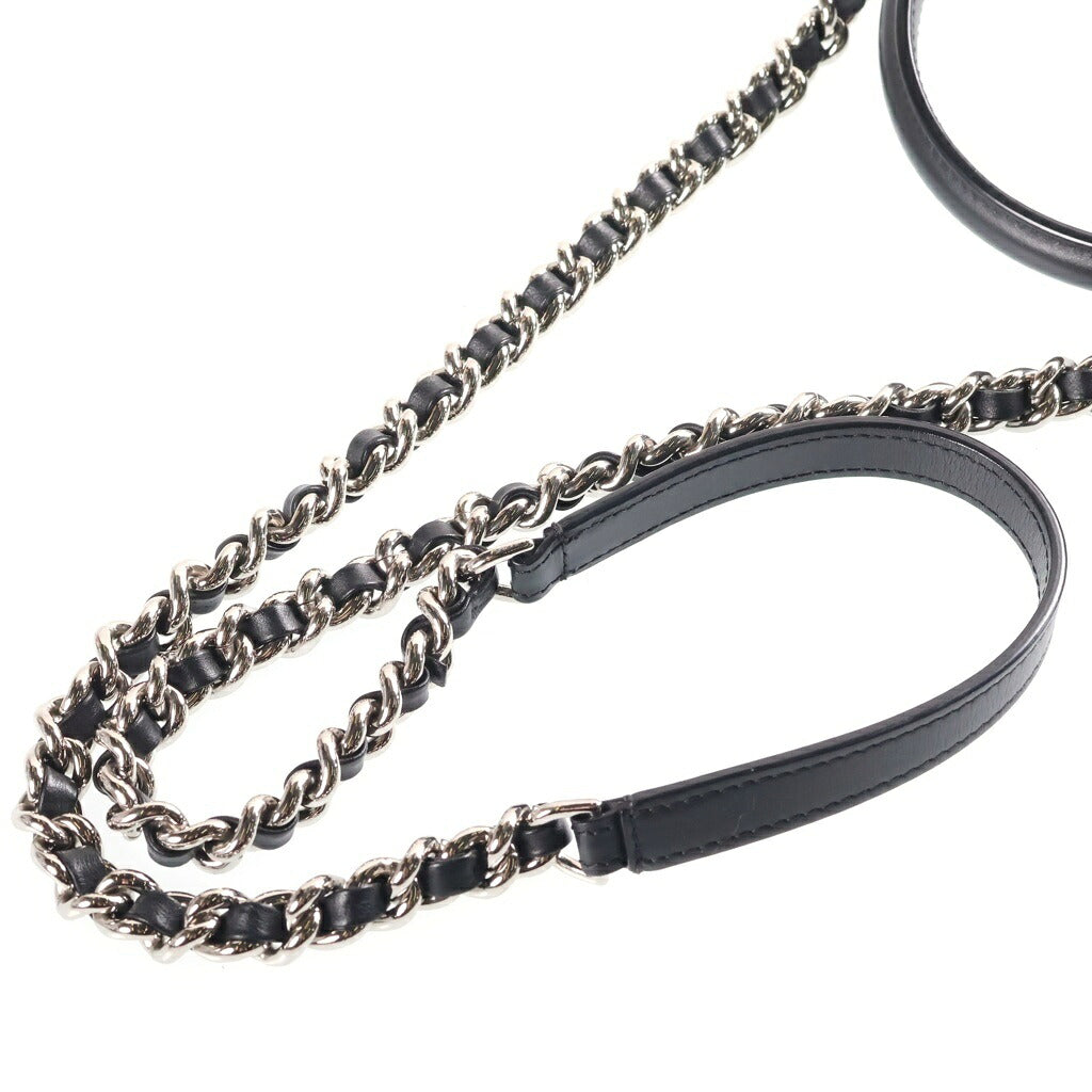 CHANEL(シャネル) マトラッセ ココマーク ロゴカーフスキン トップハンドル チェーンショルダーバック ブラック M14244